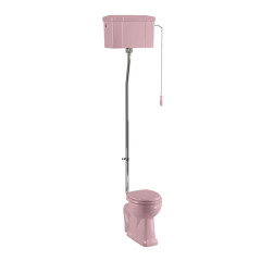 Stand WC Burlington Confetti Pink mit hohem Spülkasten aus Keramik